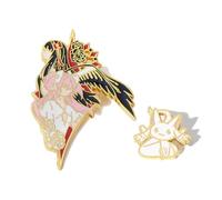 2 Pcs Kaname Madoka Kyubey Badge, Madoka Magica and Kyubey Figure Brooch, Anime Enamel Badge Metal Pin, Madoka Magica Cosplay Backpack Decor