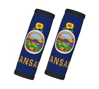 2 Pcs Kansas State Flag Neoprene Handle Wraps Grip Identifier Luggage Suitcase Travel Bag Laptop Computer Tote