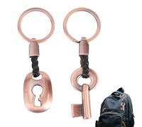 2 Pcs Key Ring,Bronze Anniversary Wedding Anniversarys Gift Couple Matching Keyring Keychain Romantic Creative Fashion Keys Rings Copper Red Present,for Valentine's Day Birthday Couples Women Men