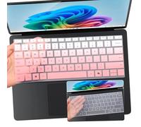 2 PCS Keyboard Cover for 2024 Microsoft Surface Laptop 7(7th Edition Copilot+ PC) 13.8 & 15 inch US Layout Keyboard Skin-OPink+Clear