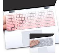2 PCS Keyboard Cover for 2025 2024 New Dell Inspiron 14 5440 5441 5445 7440 7441 7445 & Inspiron 16 7640, Inspiron Plus 14 7441 7440 & Plus 16 7640 Laptop US Layout Protective Skin-OPink+Clear