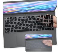 2 PCS Keyboard Cover for 2025 New Dell 16 Plus DB16250 DB16251 DB16255, Dell 15 Laptop DC15250 DC15255, Dell 16 Laptop DC16250 DC16251 & inspiron 16 5640 5645 Series Keyboard Skin-Black+Clear