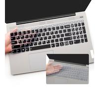 2 PCS Keyboard Cover for Lenovo V15 G4, V15 G3, V15 Gen 2 / IdeaPad 1 1i 15IJL7 15ADA07 15IAU7 15ALC7 15.6" / IdeaPad Flex 5 5i 16" / Ideapad 3 3i 15.6" / Yoga 7 7i 16 Laptop-COBlack+Clear