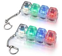 2 Pcs Keyboard Fidget, 4 Key Keyboard Fidget Clicker for Adults, Relieve Stress and Anxiety, Keychain Accessories, Easy to Carry, Creative Gifts for Family and Friends White Transparent keycaps