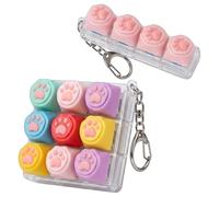 2 PCS Keyboard Fidget Clicker, Fidget Keyboard Set, Multicolor Cat Paw 9-Key Keyboard with 4-Key Pad, Portable Relaxation for Office Work and Travel
