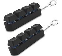2 Pcs Keyboard Fidget Toy, 4-Button Finger Keyboards Keychain, for Stress