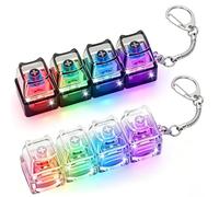 2 PCS Keyboard Fidget Toy, Cat Design Fidget Toys, 4 Buttons Clicky LED Light Keychain, Anxiety Relief for Office, School, Travel, Cool Gadget Gift for Adults Kids