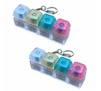2 PCS Keyboard Fidget Toy, Fidget Keyboard, Keyboard Keychain, The Time Decompression Gift for Boys Girls, Funny Button Fidget Toy, Sensory Fidget Keyring Toys, Transparent Keyboard