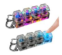 2 Pcs Keyboard Fidget Toy, Fidget Keyboard Keychain, Button Stress Relief for All Ages, Ideal Keychain Gift for Adults Boys Girls(Clear)