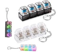 2 Pcs Keyboard Fidget Toy, Fidget Keyboard with Light-Up Function, Keychain Keyboard Clicker Anxiety Relief for Adults, Cool Gadgets Stress Relief Decompression Gift