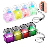 2 Pcs Keyboard Fidget Toy, Fidget Toys for Adults with LED light, Keychain Keyboard Clicker Anxiety Relief for Adults, Cool Gadgets Stress Relief Toys Decompression Gift