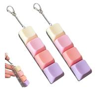 2 PCS Keyboard Fidget Toy, Keyboard Clicker Fidget, Fidget Keyboard in Pastel Colours, Keyboard Keychain for Stress Relief and Focus Enhancement, Ideal for Office, School, Home, And Travel Use