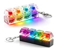 2 PCS Keyboard Fidget Toy, Keychain Keyboard, Durable PC Cool Gadgets, Stress Relief Desk Toy for Office, School, Travel, Compact Size(Colorful )