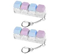 2 Pcs Keyboard Fidget Toy,Keyring Keychain,Key Board Clicker Toys,4-Button Gadget Click Button Keycap Keys,Decompression Stress Relief Finger Caps to Pass Time
