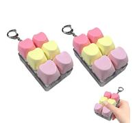 2 Pcs Keyboard Fidget Toy Light Up, 6 Keys Heart Form Keyboard Clicker Fidget Toy, decompressions Toys, Keyboards Keychain, Stress-Relief And Focus Enhancer For Adults And Kids