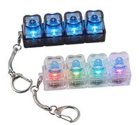 2 Pcs Keyboard Fidget Toy Light Up, Heart Shape Clicker Keyboard Fidget Keychain, Black White 4-in-1 Loud Stress Relief Fidget Keyboard for Adult Anxiety Decompression