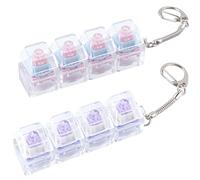 2 Pcs Keyboard Fidget Toy, Loud Clicky Keyboard Fidget Keychain 4-in-1 Keyboard Decompression Button Finger Clicker Toys, Button Stress Relief Fidget to Relief Stress