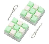 2 Pcs Keyboard Fidget Toys Fidget Clicker for Adults to Relieve Stress and Anxiety Decompression Keyboard Fidget Keychain (Green White Bear-shaped)