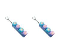 2 PCS Keyboard Fidget Toys for Adults Keyboard Clicker Cute Pink Cats Keychain Cartoon Kitty Pendant Keyring for Wen Women Backpack Accessories Gift (Blue & Purple)