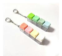 2 Pcs Keyboard Keychain Fidget Toys for Adults - Clicker Stress Relief Toys Bulk, Anxiety ADHD Sensory Toys, Office Decompression Gifts (Macaron Colors)