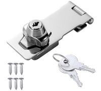 2 Pcs Keyed Hasp Locks,Twist Knob Keyed Security Hasp Door Bolt Latch,Door Lock with Key for Shed Cabinet Cupboard Drawer Furniture（4 Inch）