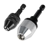2 Pcs Keyless Drill Chuck Conversion Tool 0.3-3.6mm/0.3-6.5mm, 1/4 Inch Hex Shank Drill Bit Adapter Quick Change Converter Screwdriver for Micro Drill Bit, Pin Chuck and Manul Drill