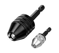 2 PCS Keyless Drill Chuck for Impact Driver, 1/4 Inch Hex Shank Drill Chuck Fast Change Converter Extension Drills Bit Adapter Keyless Chucks, Chucks Conversion Adapter in (0.6-8mm,0.3-3.6mm)