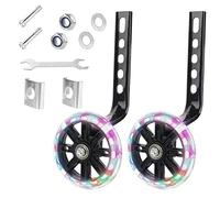 2 PCS Kids Bike Stabilisers, Bicycle Training Flash Wheels for Kids, Bicycle Training Wheels Mute Flash Wheelswith Adjustable Mounted Kit for 12 14 16 18 20 Inch Variable and Single-Speed Bikes