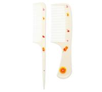 2 PCS Kids Comb Set, Small Cute Girls Combs Hair Brush, Mini Fat Tooth Comb for Kids Toddler Detangler Brush Travel Hairdressing Hair Styling Combs for Baby Children (Yellow)