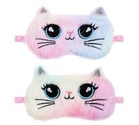 2 PCS Kids Eye Masks for Sleeping, Cute Kids Sleep Mask Animal Sleeping Eye Masks for Girls Napping Travel Sleepover Party Essentials