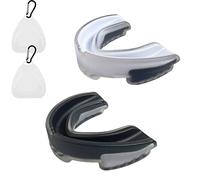 2 Pcs Kids Mouth Guard Kids Gum Shield for Sports Mouthguard Boxing with Portable Case & Carabiner Clip, Youth Mouth Guard for Skating, Hockey, Rugby, Lacrosse, Boxing, Contact Sports
