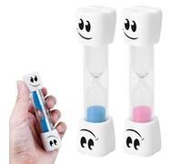 2 Pcs Kids Toothbrush Timer - 2 Minute Sand Timer for Teeth Brushing Habit, Fun Bathroom & Kitchen Timer for Children (Pink & Blue)