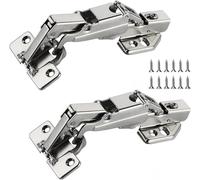 2 Pcs Kitchen Cabinet 165 Degree Full Overlay Hinges Frameless Cabinet Doors Hinges,Soft Close Corner Kitchen Folding Mute Cabinet Hinges