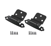 2 Pcs Kitchen Cabinet Hinges Self Closing Hydraulic Buffer Face Mount 3/8" Inset Door Spring Hinge Furniture Hardware Effortless Installation(Black)