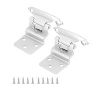 2 Pcs Kitchen Cabinet Hinges Self Closing Hydraulic Buffer Face Mount 3/8" Inset Door Spring Hinge Furniture Hardware Effortless Installation(Silver)