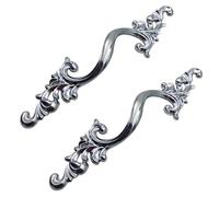 2 Pcs Kitchen Cupboard Handle European Style Cabinet Handles Vintage Dresser Handles Wardrobe Door Handle Zinc Alloy Drawer Pulls for Bathroom Furniture Cabinet Cupboard (Bright Chrome,Pitch:96mm)