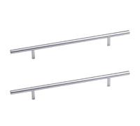 2 Pcs Kitchen Door Handles Cabinet Handles Stainless Steel T Bar Cupboard Handles Wardrobe Drawer Dresser Handles with Screws for Bedroom Wardrobe Furniture Hardware (Hole Distance:320mm)