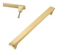 2 Pcs Kitchen Handles 96mm, Brass Drawer Pull Handles Dresser Pulls Cabinet Handle With Screw, Single Hole Furniture Knob Handles for Cabinet Dresser Drawer Wardrobe Cupboard ( Hole Centers:192mm/7.6