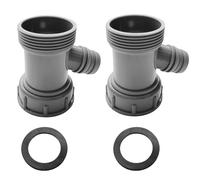 2 Pcs kitchen sink drain pipe adapter Y-shaped, 3 Way filter connector Water, wastewater outlet external thread internal thread connector Kitchen Sink Drain Hose Attachment, 45mm Grey