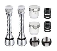 2 Pcs Kitchen Tap Spray Head, Movable Kitchen Sink Tap Spray Head Faucet Sprayer Attachment with Adjustable Faucet Extender Flexible 2 Modes Tap Aerator Filter Nozzle Anti-Splash for Bathrooms