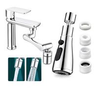 2 pcs Kitchen Tap Spray Head, Tap Aerator, Faucet Extender, Faucet Extender High Pressure Anti-Splash and Water-Saving Design Universal Adapter for Kitchen and Bathroom Sink Faucets