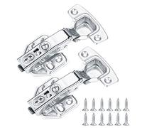 2 Pcs Kitchen Units Door Hinges, Soft Close Cupboard Wardrobe Doors Hinges, Folding Doors Hinge with Screws, Full Overlay Mute Cabinet Hinges