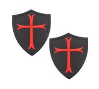 2 PCS Knights Templar Cross Patches, Knight Team Patches, The Crusaders Patches, Christian Patches, Funny Meme Morale Patch, Hook and Loop, Military Patch for Tactical Backpacks, Clothing, Jeans, Hats