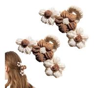 2 Pcs Knitted Flower Hair Claw Clip - Crochet Hair Clips - Stylish Crochet Hair Accessory for Women and Girls - Plush Barrette with Strong Hold for Thick and Thin Hair, Clips and Barrettes