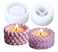 2 Pcs Knot Shape Knot Shape Tealight Holder Mold 3D Silicone Candle Mold Reusable Cylinder Jewelry Holder for DIY Crafts, Trinket Container, Candlestick, Wedding Home Decor(Milky)