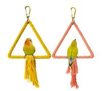 2 PCS Kuivoo Bird Cotton Rope Swing, Bird Parrot Perches for Cage,Cage Hanging Bite Resistance Toys,Bird Stand Soft Ring Bed for Budgie,Cockatiel,Canary,Love-bird,Conures,Small Parakeet