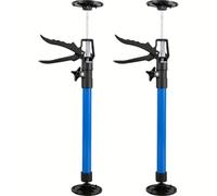 2 Pcs Labor-Saving Telescopic Steel Support Rod Cabinet Jack Drywall Construction Tool Extensible Non-slip Hand Lifting for Installing Cabinets(Blue,30-59cm)