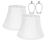 2 Pcs Lamp Shades for Table Lamps, Foldable White Fabric Lamp Shade, Easy Assembly Traditional Lampshade for Floor Lamps, Includes Spider and Harp Holders