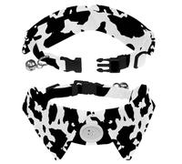 2 PCS Lapel Design Pet Bow Tie Adjustable Dog Collar with Bowtie Abstract Cow