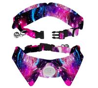 2 PCS Lapel Design Pet Bow Tie Adjustable Dog Collar with Bowtie Abstract Deep Space